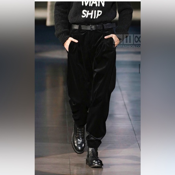 DOLCE & GABBANA Velvet Tailored Pants 50IT/34US - Picture 2 of 5